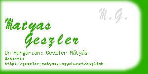 matyas geszler business card
