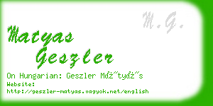 matyas geszler business card